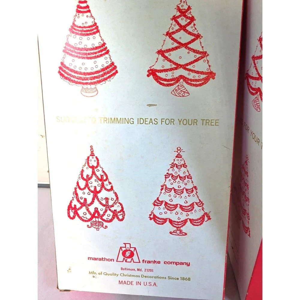 2 NOS Vtg Marathon Frank Company Christmas Tree Tinsel Garland Deluxe Silver 3